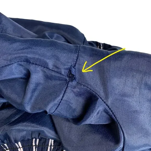 Lulus Jumpsuit Saltwater and Sun Navy Blue Striped Strapless Midi Women’s M - Picture 13 of 13